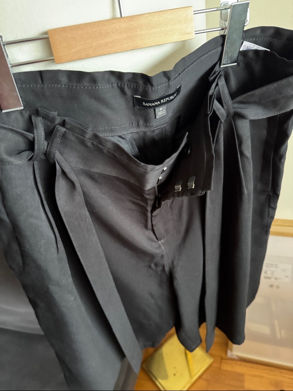 Banana Republic Black Satin Tie-Waist Bermuda Shorts - Picture 6 of 8